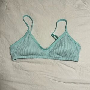 aerie ribbed teal bikini top
